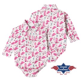 Stars & Stripes - Baby Cowgirl Babygrow Onesie