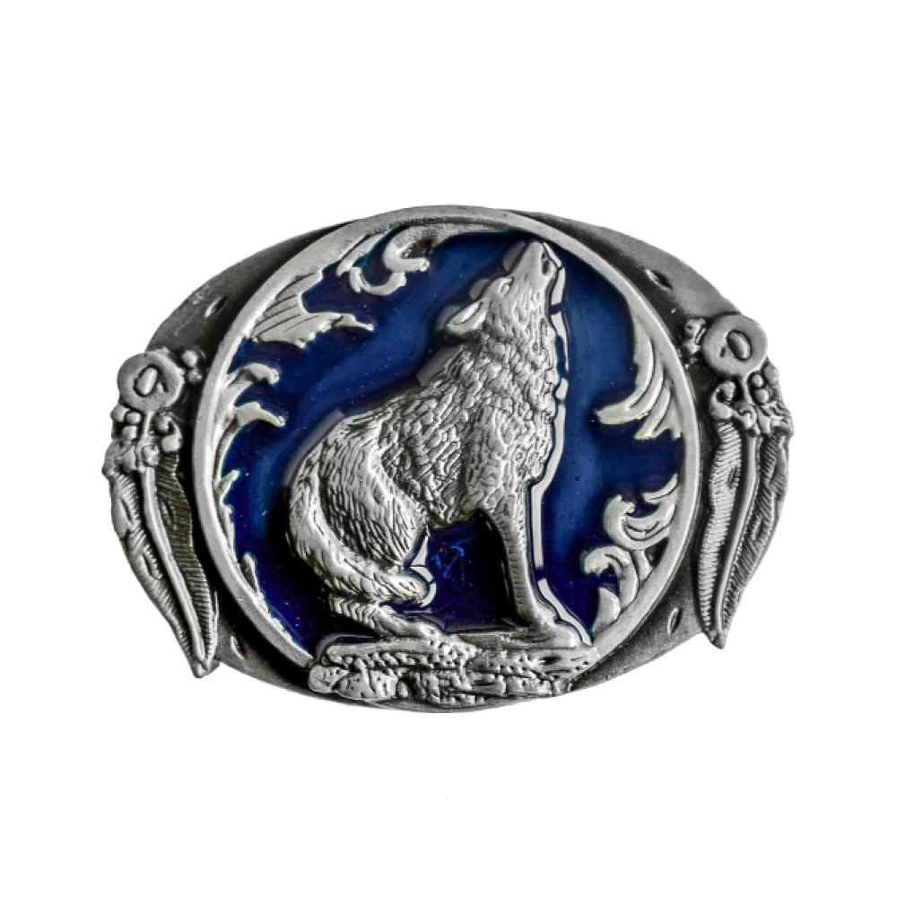 Belt Buckle - Wolf Blue