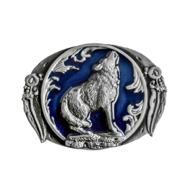 Belt Buckle - Wolf Blue
