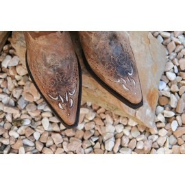 Stars & Stripes - Women's Western Boots - Dark Honey