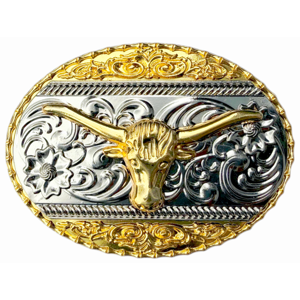 Belt Buckle - Bull Head Gold & Silver Plated
