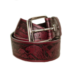 Leather Belt - Eagles Burgundy