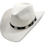 Wool Felt Western White Concho Hat