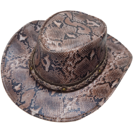 Leather Western Hat  Snake Print