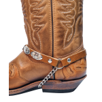 Boot Straps - Oval Tan Distressed