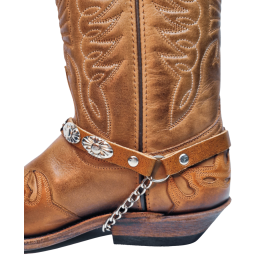 Boot Straps - Oval Tan Distressed