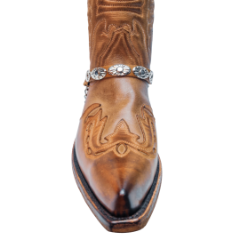 Boot Straps - Oval Tan Distressed