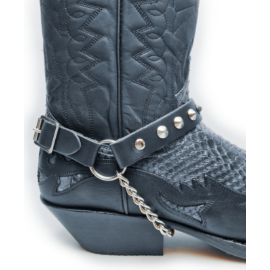 Boot Straps - Conical Stud Black - Thick