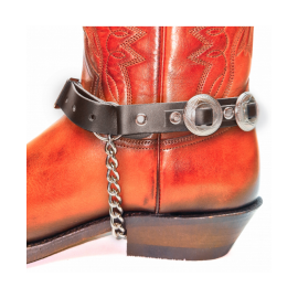 Boot Straps - Concho Brown Leather