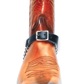 Boot Straps - Concho Black Leather
