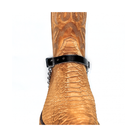 Boot Straps - Crystal Black with Chains