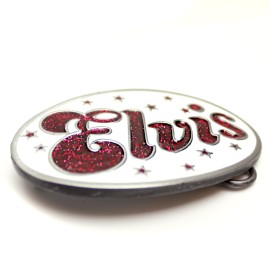 Belt Buckle - Elvis White And Red