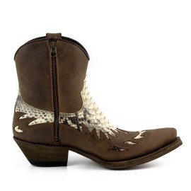 Mayura 012 Sadale/Natural Ankle Cowboy Boot Leather Genuine Snakeskin