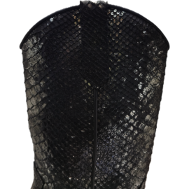 Zoe - Faux Piton Snakeskin Black