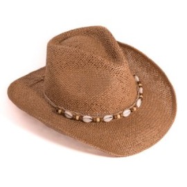 Straw Western Hat with Shell Band