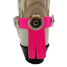 Boot Straps- Back Fringe Magenta - Wide