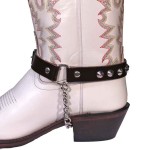 Boot Straps - Conical Stud Dark Brown - Wide