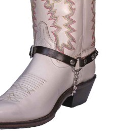 Boot Straps - Conical Stud Dark Brown - Thin