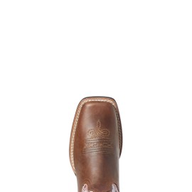 Ariat - Round Up Wide Square Toe - Tan Bomber / Pink Snake
