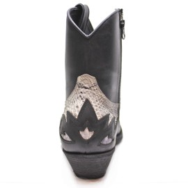 Mayura 012 Ankle Cowboy Boot Leather Genuine Snakeskin - Natural Black