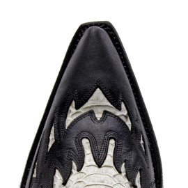 Mayura 012 Ankle Cowboy Boot Leather Genuine Snakeskin - Natural Black