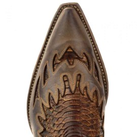Mayura 012 Ankle Cowboy Boot Leather Genuine Snakeskin - Tierra