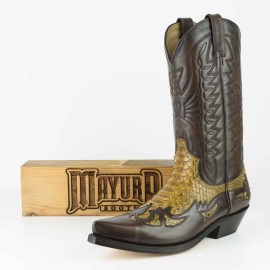 Mayura 1935 2-Tone Brown Leather/Camel Snakeskin