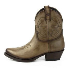 Mayura 2374 Taupe Ladies Cowboy Ankle Boots