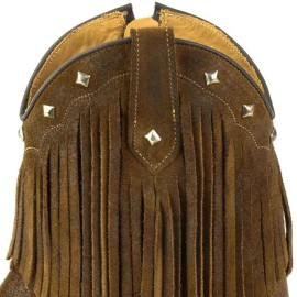 Mayura 2374-F Fringes Brown Tabaco Ladies Cowboy Ankle Boots