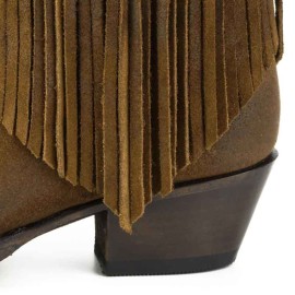 Mayura 2374-F Fringes Brown Tabaco Ladies Cowboy Ankle Boots