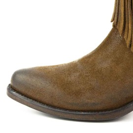 Mayura 2374-F Fringes Brown Tabaco Ladies Cowboy Ankle Boots