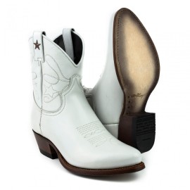 Mayura 2374 Bone White Ladies Cowboy Ankle Boots