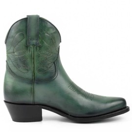 Mayura 2374 Green Vintage Ladies Cowboy Ankle Boots