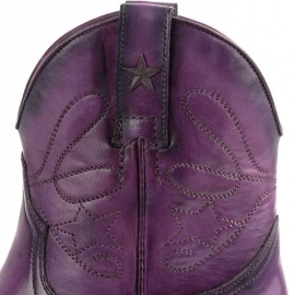 Mayura 2374 Purple Ladies Cowboy Ankle Boots