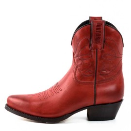 Mayura 2374 Red Ladies Cowboy Ankle Boots
