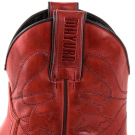 Mayura 2374 Red Ladies Cowboy Ankle Boots