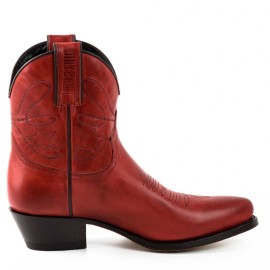 Mayura 2374 Red Ladies Cowboy Ankle Boots