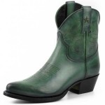 Mayura 2374 Green Vintage Ladies Cowboy Ankle Boots