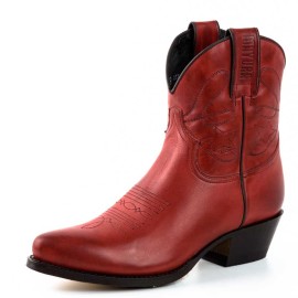 Mayura 2374 Red Ladies Cowboy Ankle Boots
