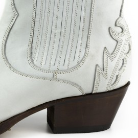 Mayura 2487 Marilyn White Ladies Cowboy Ankle Boots