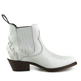 Mayura 2487 Marilyn White Ladies Cowboy Ankle Boots