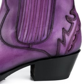 Mayura 2487 Marilyn Purple Ladies Cowboy Ankle Boots