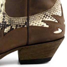 Mayura 012 Sadale/Natural Ankle Cowboy Boot Leather Genuine Snakeskin