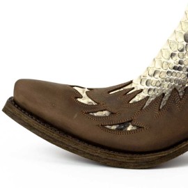 Mayura 012 Sadale/Natural Ankle Cowboy Boot Leather Genuine Snakeskin