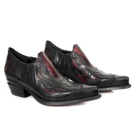 New Rock - M.WST075-C3 - Red and Black Dallas Shoes