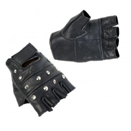 Conical Studded Leather Fingerless Gloves