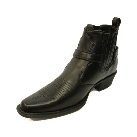 U.S.Brass - Eastwood Men's Ankle Cowboy Boot Black