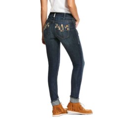 Ariat - R.E.A.L. Mid Rise Stretch Deco Tile Skinny Jeans